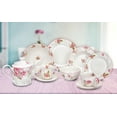 thumbnail image 4 of Round Porcelain Serving Plate English Rose Dinner Plate Set of 6 Appetizer Plates Salad Plate Set for Home & Kitchen 10.5" (26.5 cm), 4 of 13