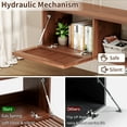 thumbnail image 5 of Hommpa Floating TV Stand for 65/75/80 inch TV, Mid Century Modern Wall Mounted TV Console with Storage Shelf & 2 Slatted Doors, Media Console Entertainment Center for Living Room, Bedroom,Walnut, 5 of 11