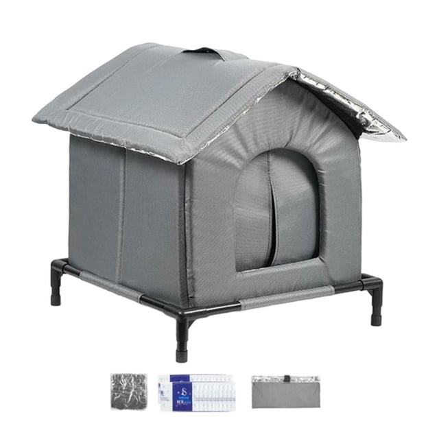 koolsoo Cat Cooling House Versatile Weatherproof Breathable with Ice Packs Pet Condo S
