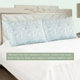 thumbnail image 2 of Elegant Comfort Ultra Soft Set of 2 Floral Pint Pillowcases - 1500 Series Microfiber, Soft and Smooth Envelope Closure 2-Piece Pillow Covers - Standard/Queen, Green Anita, 2 of 6