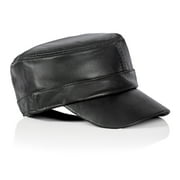 Casual Outfitters Solid Genuine Lambskin Leather Cap