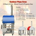 thumbnail image 6 of KOSTCH Outdoor Pizza Oven, 32.5" Wood Fire & Propane Pizza Oven in Stainless Steel with Cover for Backyard and Camping, Blue, 6 of 13