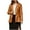 Brown, variant on Womens One Button Faux Leather Jacket Shacket Casual Shirt Long Sleeve Blazer Coat with Pockets