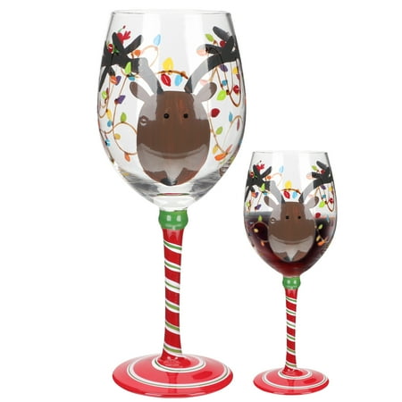 

HOMEMAXS Christmas Themed Glass Cup Decorative Goblet Exquisite Xmas Pattern Cup Wine Glass