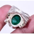 thumbnail image 2 of Emerald & Emerald Quartz 925 Sterling Silver Handmade Ring s.8 R7878-16, 2 of 2