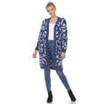 thumbnail image 2 of White Mark Women's Long Sleeve Leopard Sherpa Cardigan, 2 of 5