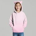 thumbnail image 4 of dazeni Big Girls 3-14 Years Fashion Hoodies Novelty Tie Dye Long Sleeve Pullover with Cat Ear Hood Loose Casual Hooide Sweatshirts with Kanga Pocket Pink 4 Years, 4 of 6