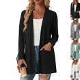 thumbnail image 2 of Women's Lightweight Cardigan Long Sleeve Sweater Open Front Casual Fall Cardigans with Pockets,Black 2XL, 2 of 7