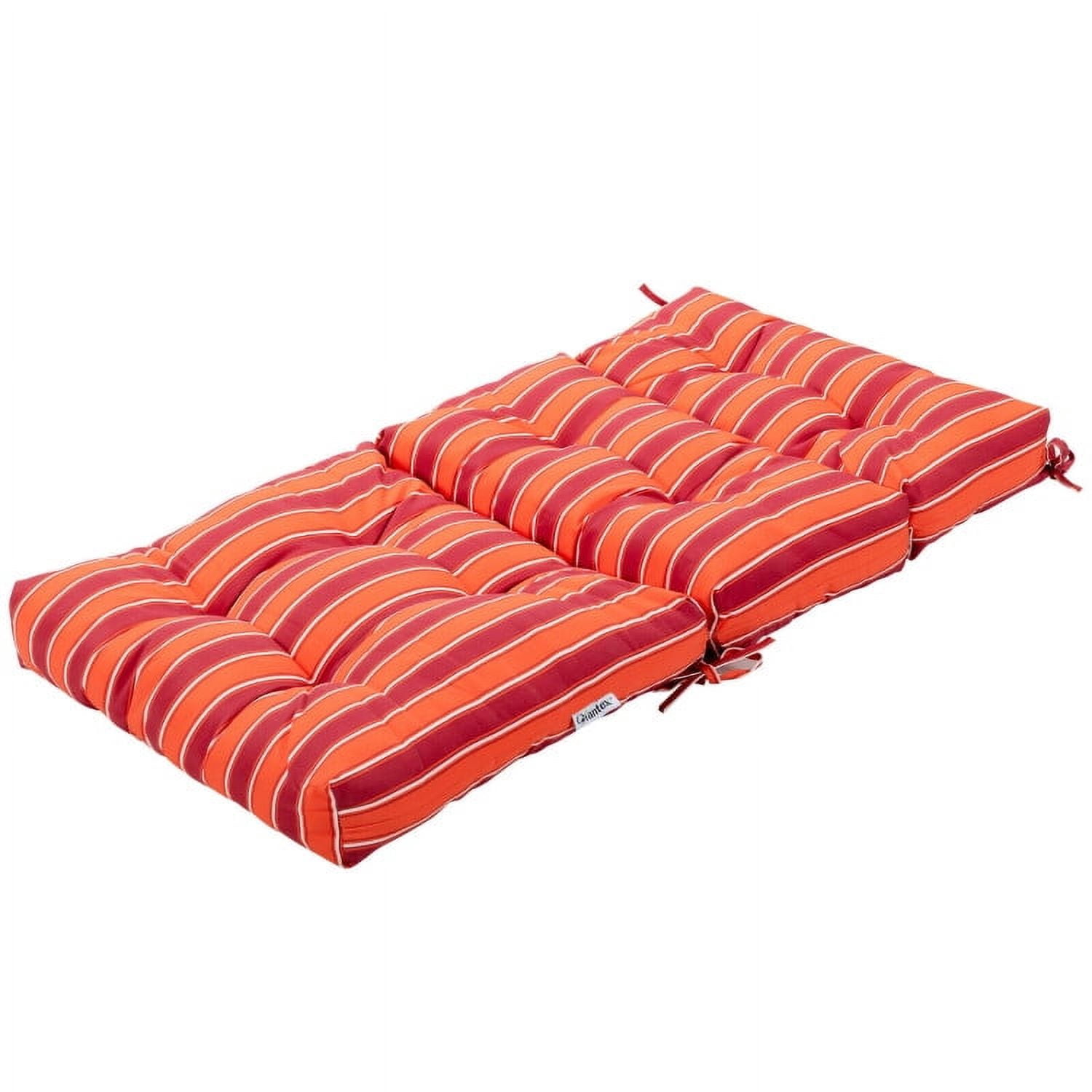 Resenkos Chair Cushions for Dining Chairs, Memory Foam Chair Cushion 22 x 44 Inch Tufted Outdoor Patio Chair Seating Pad-Red