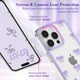 thumbnail image 3 of Case for iPhone 15/plus/pro/pro max, Clear Cute Ribbon Bowknot Pattern Aesthetic Transparent Phone Case Raised Camera Protection Stylish Slim Soft Durable TPU Protective Cover for Women Girls, 3 of 9