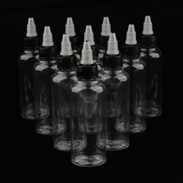 10 Botellas de Plástico de 100 Ml para , Botellas de Condimentos con Tapas Giratorias, para de , para , Pintura Al a