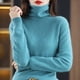 thumbnail image 2 of Suéter de cachemira de visón con cuello alto, jersey para mujer, otoño/invierno 2023, suéter de punto, parte inferior suelta, top básico de moda, 2 of 5