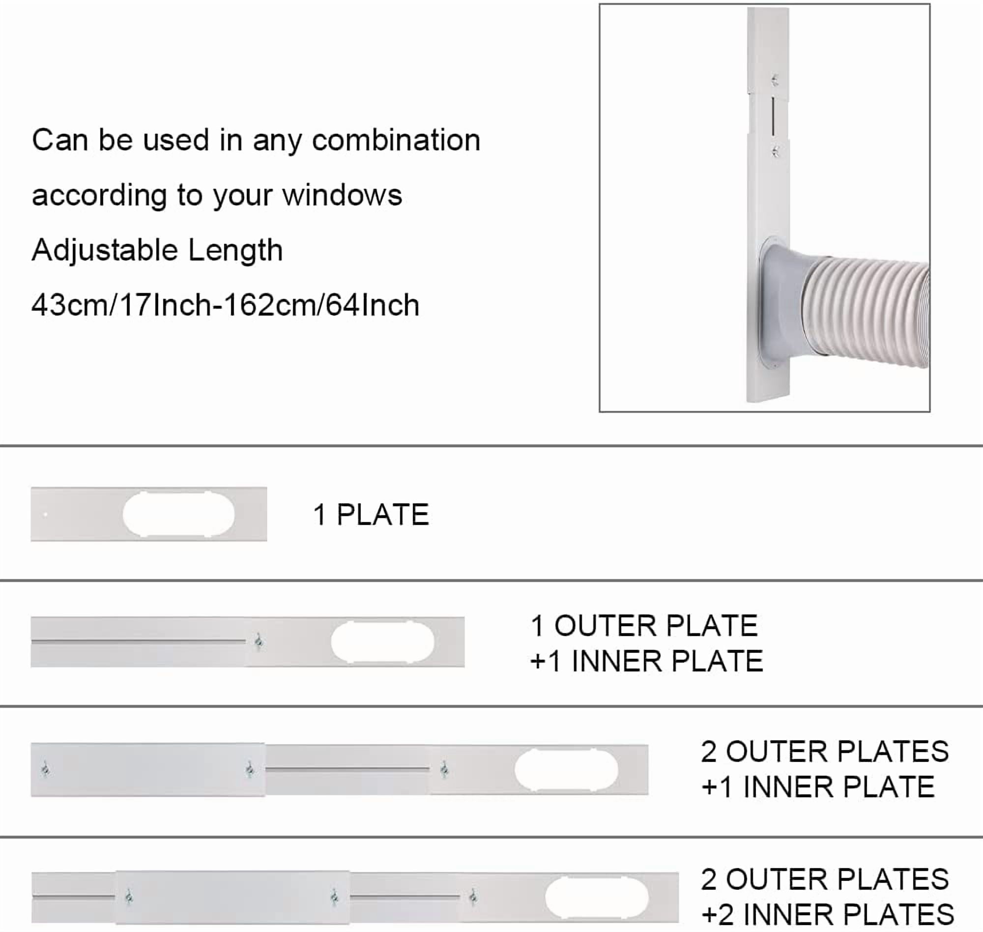 Portable Air Conditioner Window Vent Kit, Adjustable Window Seal with 5.9 Inch Diameter, 78.7 Inch Length Exhaust Hose for A/C Unit Universal for Sliding Horizontal or Vertical Window