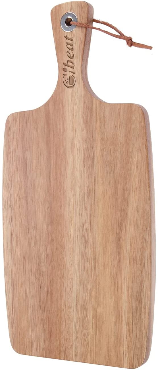 Hashcart Wooden Cutting / Chopping Board with Handle | Butcher Block for Cheese, Meat, Vegetables, Kitchen Accessories, Beige