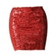 thumbnail image 4 of Faldas de mujer cortas con lentejuelas y lentejuelas para niña, falda elástica para cena, fiesta de graduación, cóctel, festival , Rojo, 4 of 7
