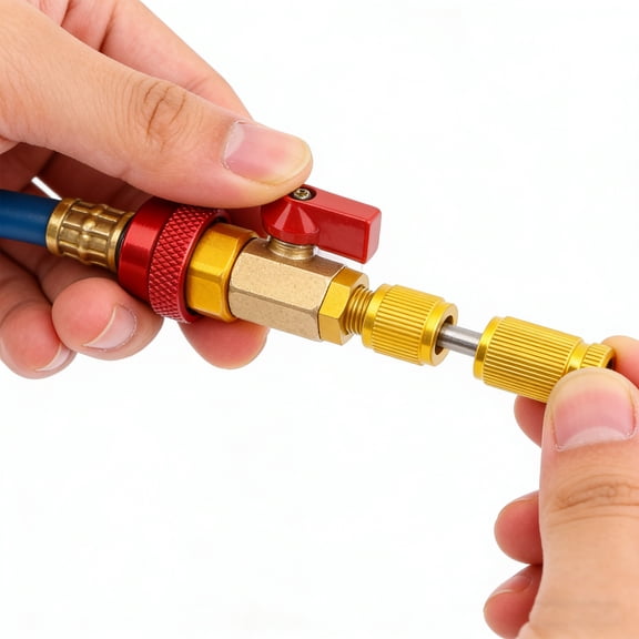 Automotive Core Removal Tool 2 In 1 AC Valve Core Remover Installer Durable Alloy High Torque Fast Repair Tool Precision Maintenance Kit, for Car Truck Motorcycle Workshop Use