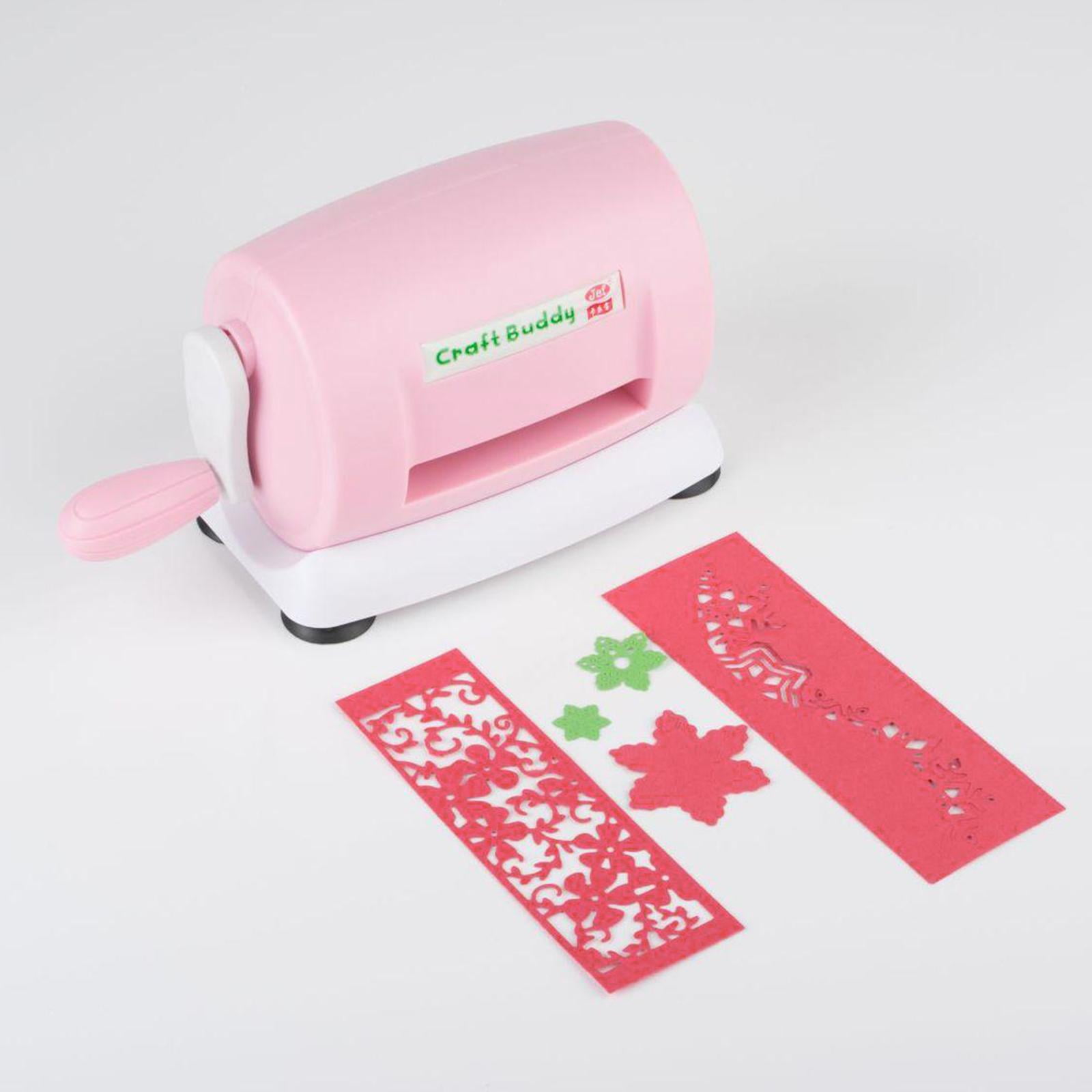 GUOOL Portable Manual Die Cutting & Embossing Machine for arts and crafts, Scrapbooking & Cardmaking , Kids Handmade for Hand Accout Album Diary Decorative - Pink