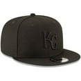 thumbnail image 3 of Kansas City Royals New Era Black on Black 9FIFTY Team Snapback Adjustable Hat - Black, 3 of 5