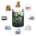 thumbnail image 6 of Laundry Basket, Flying Parrots In Jungle Laundry Hamper Waterproof Laundry Bag Clothes Hamper Laundry Bin with Handles for Bedroom, Living Room, Kids Room, 6 of 6
