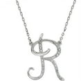 thumbnail image 2 of Personalized Diamond Cursive Initial Pendant Necklace 14k White Gold, 2 of 2