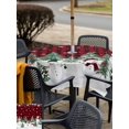 thumbnail image 4 of Outdoor Tablecloth with Umbrella Hole and Zipper, Red Black Plaid Christmas Square Table Cloth 60x60 Inch Waterproof Tablecloth, Xmas Tree Snowman Snowflakes Picnic Table Cover for Patio Camping, 4 of 7