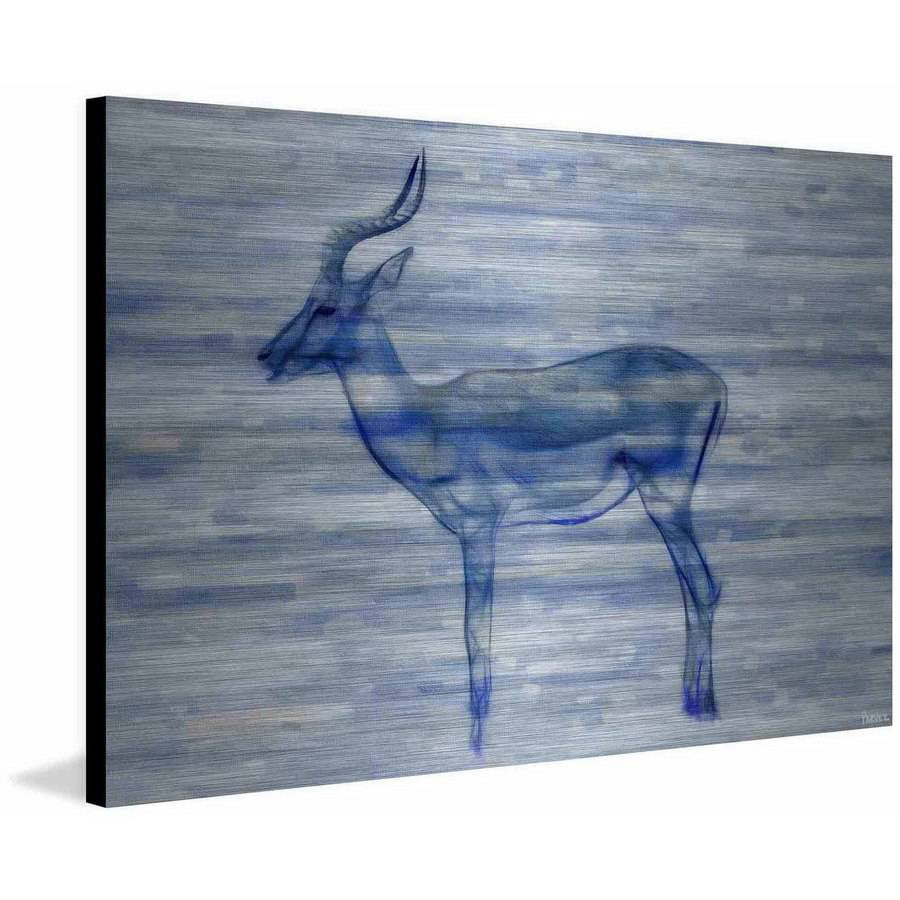 Parvez Taj 'Gazelle' Painting Print on Brushed Aluminum 18 x 12
