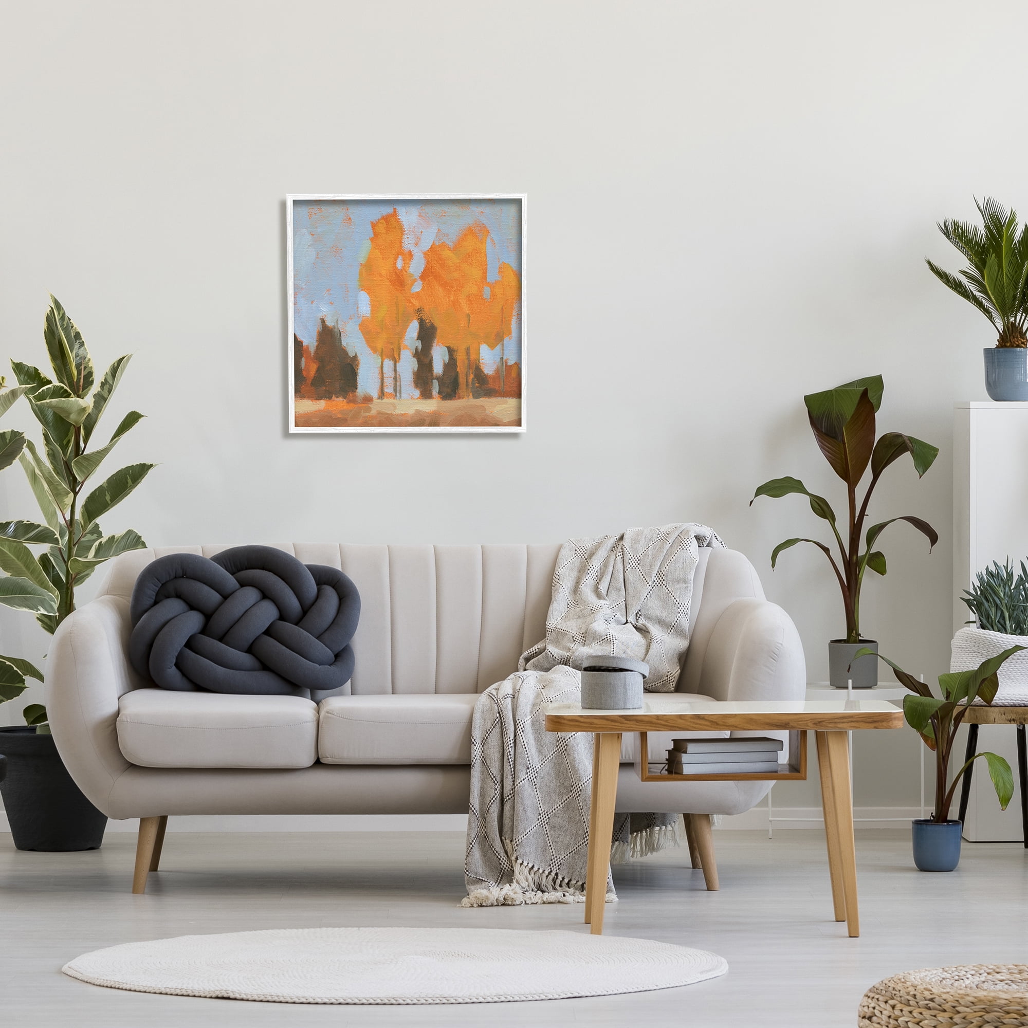 Stupell Industries Brilliant Orange Leaves Golden Season Trees Abstract Landscape, 24 x 24, Designed by Jacob Green