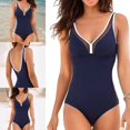 thumbnail image 2 of Womens Backless Swimwear Female Push Up Swimming Suit V-Neck Bathing Suit Ladies 1 Pc Swimsuit for Beachwear, 2 of 7