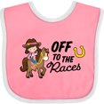 thumbnail image 3 of Inktastic Off to the Races with Cowgirl on Horse Girls Baby Bib, 3 of 4
