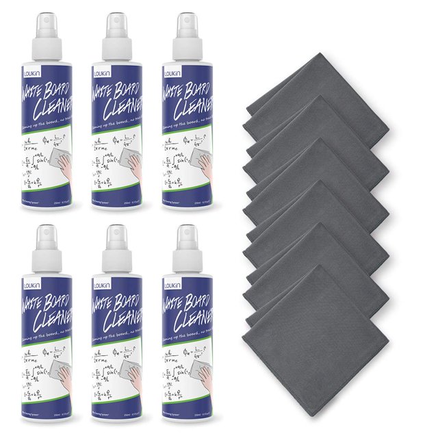 Limpiador de Pizarra Blanca Loukin W3402-DE Spray No Toxico 250ml con Paño de Microfibra
