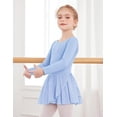 thumbnail image 3 of Oudiya Girls Long Sleeve Ballet Leotard Dance Dress Outfit with Shiny Skirt for Kids 3-11Y, 3 of 6