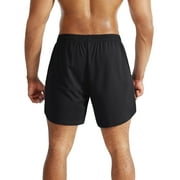 NELEUS Mens 2 in 1 Dry Fit Workout Shorts with Liner and Pockets 2 Packs,Black+Black,US Size M