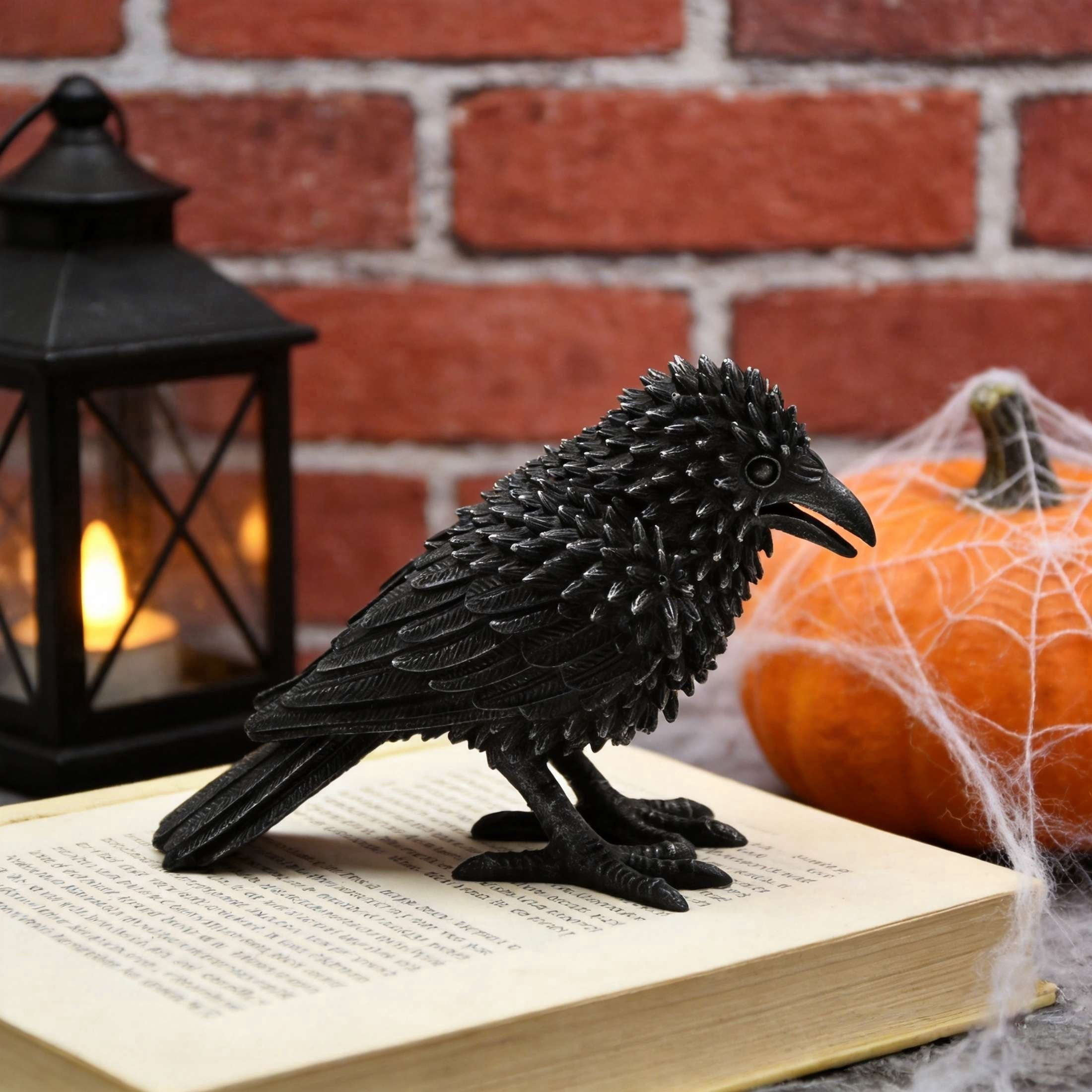 Resin Raven Decoration, Black, 4.3", Halloween by Way To Celebrate