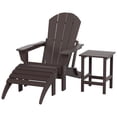 thumbnail image 5 of Polytrends  Laguna Hdpe All Weather Outdoor Patio Foldable Adirondack Chair With Ottoman And Side Table (3-Piece Set) Dark Brown, 5 of 5