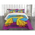 thumbnail image 3 of Ambesonne Party Quilted Bedspread Set 3 Pcs, Afro Disco Lady, Queen Size, Multicolor, 3 of 5