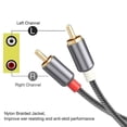 thumbnail image 3 of Type A 3m Dual RCA Male to Dual RCA Male Gold-plated Jack Connection Cable Nylon Braided Cord, 3 of 4