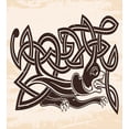 thumbnail image 3 of Ambesonne Celtic Dragon Duvet Cover Set, Long Tangled Drawing, 2-Calking, Brown and Champagne, 3 of 7