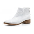 thumbnail image 2 of Corkys Boutique Womens Curry Slip-on Faux Leather Metallic Look Ankle Boots (6, White Metalic), 2 of 3