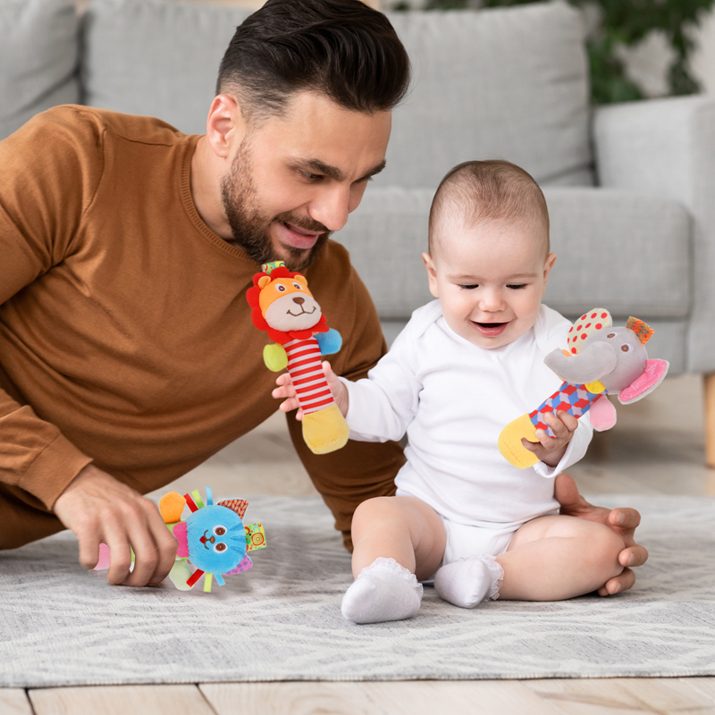 Kaboer 3-Pack Soft Plush Baby Rattle Toys photo 3