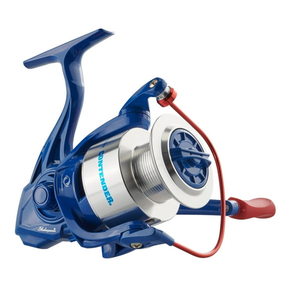 Shakespeare SKPCONT60B Contender Spinning Reel 60 size Aluminum Spool, Graphite Body 2 bgr, 5.1:1 ratio, 220/17lb of Mono, Clam Pk