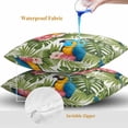 thumbnail image 4 of Throw Pillow Covers 18x18 Inch Set of 2, Summer Waterproof Outdoor Pillow Covers, Botanical Palm Leaves Flower Bird Animals Plants Decorative Cushion Pillowcases for Couch, Sofa, Bed, Garden, Patio, 4 of 9