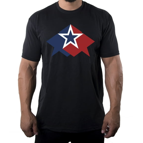 Red, White and Blue Star, Men's USA T-shirts, 4th of July T-shirts - Black MH200PATRIOT S17 S