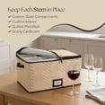 thumbnail image 4 of Wine Glass Storage Box with Dividers, Holds 12 Glasses up to 3.75-in & 4.25-in Wide, Quilted Microfiber Stemware Storage Case with Carry Handles, Ideal for White Wine Glasses, 2 Pack, 4 of 8