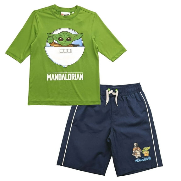 LEGO Star Wars The Mandalorian Swim Trunks & Rashguard Set (Little & Big Boys)