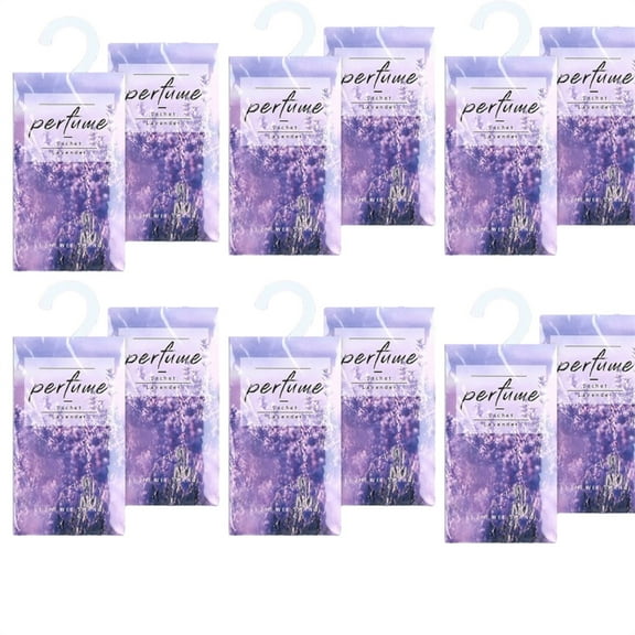 Triani 12Pcs Fresh Hanging Closet Deodorizer Air Freshener Scented Sachets Lavender Scented Sachets Bag with Hanger Drawer Freshener for Clothes