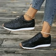thumbnail image 4 of Womens Shoes Casual Sequined Rhinestone Elastic Casual Shoes Thick Soled Fish Mouth Shoes Womens Sneakers, 4 of 9