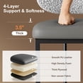 thumbnail image 5 of Summit Living Counter Height Bar Stool with Back Set of 2, 24.8" Modern PU Upholstered Bar Chair with Metal Frame, Gray, 5 of 6