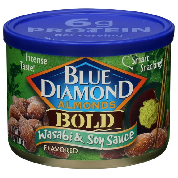 Blue Diamond Wasabi and Soy Sauce Flavored Almonds, 6 Ounce -- 12 per case