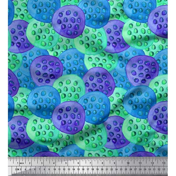 Soimoi Cotton Duck Fabric Lotus Seed Watercolor Fabric Prints By Yard 42 Inch Wide