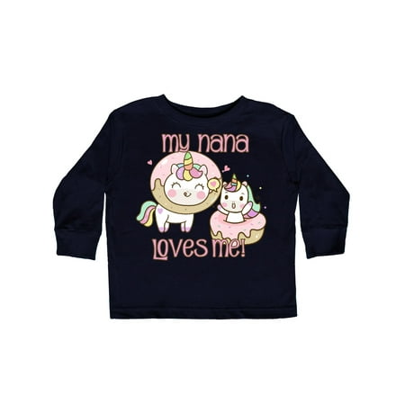 

Inktastic My Nana Loves Me Unicorn Gift Toddler Boy or Toddler Girl Long Sleeve T-Shirt